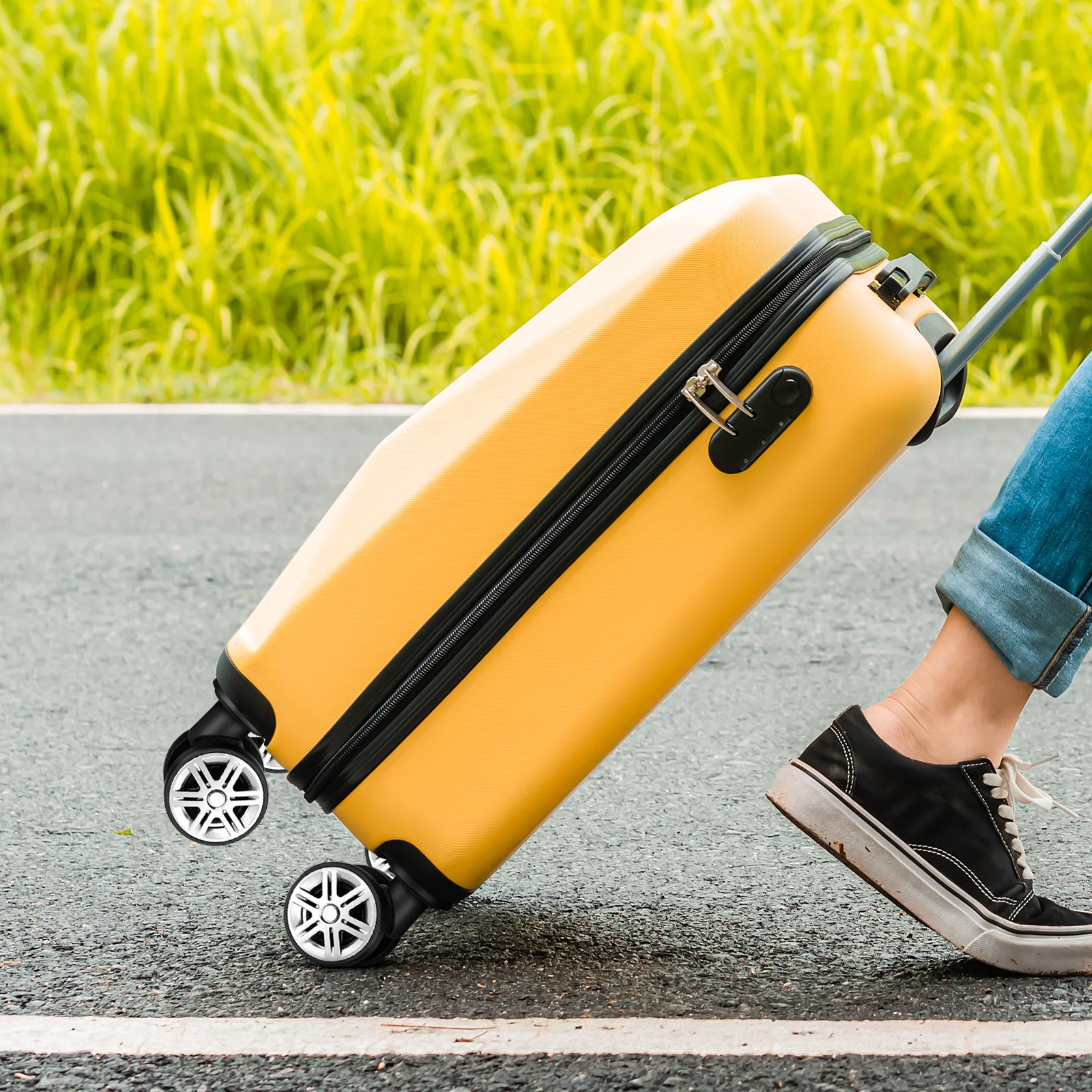 4 قطعة عجلة الأمتعة العالمية استبدال صف مزدوج الثقيلة ABS المذرة حقيبة عربة عجلات السفر طقم تصليح