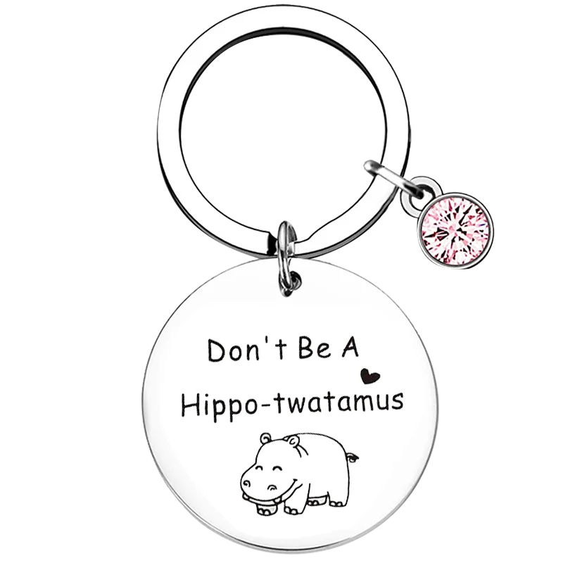 Hippo Lover Key Chain Ring Hippopotamus Gift keychains pendant Hippo Best Friend Gift