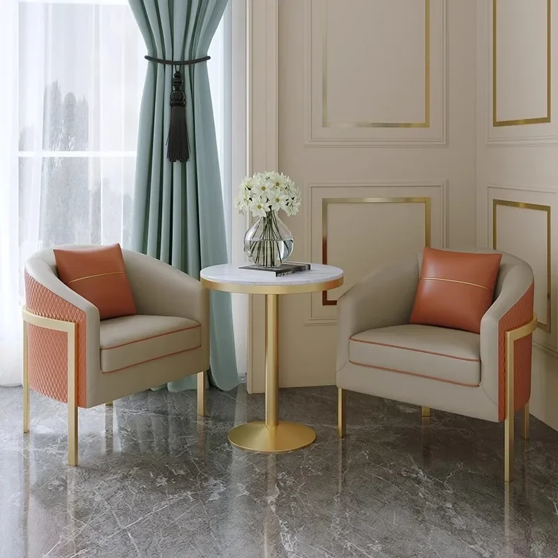Single sofa chair, light luxury, Nordic negotiation table and , modern lounge , small apartment living room, simple le