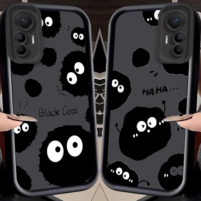 

Black Coal Ball Cartoon Cute Eye Ladder For Xiaomi MI 14 12T 11 Lite Poco M3 X5 X4 F5 F4 F3 F2 GT Pro 5G Soft Phone Case