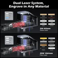 Hot Sales Fiber Laser Engraving Machine For Stainless Steel Bottle Portable Metal Wood 60*40 25mm 20w Engrave And Cutting Laser