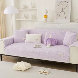 Wool Sofa Cover Cloth Universal Living Room Sofa Towel Plush Non-Slip Sofa Cover Thickened Warm Towel Breathable Cushions