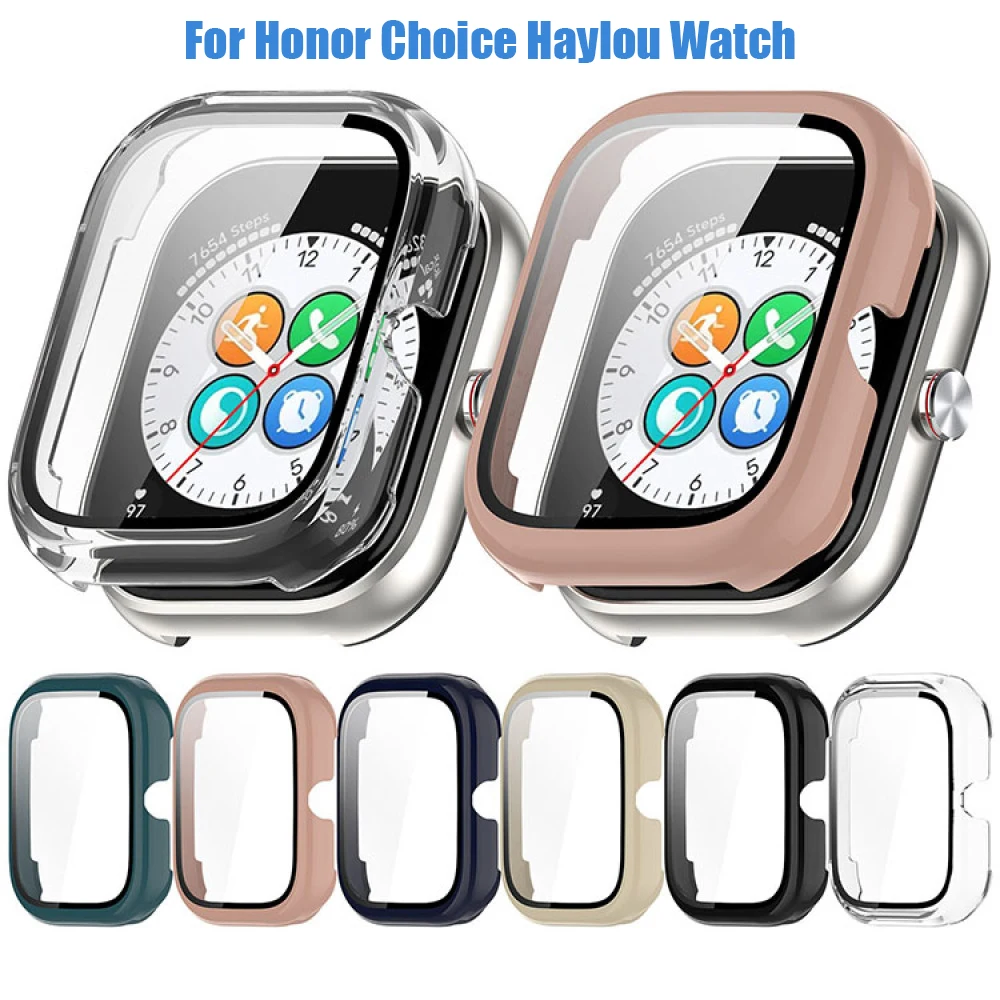 Etui na zegarek PC ze szkłem hartowanym dla Honor Choice Haylou etui ochronne na zegarek ochraniacz ekranu zegarka osłona zapobiegająca zarysowaniom