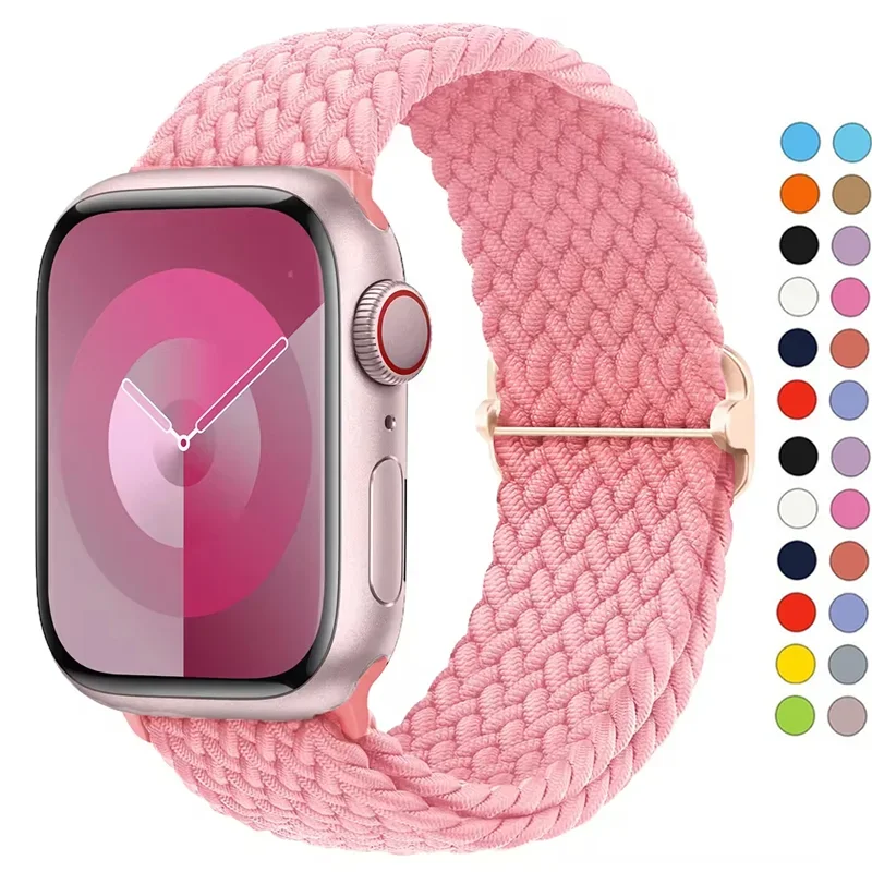 

Плетеная одинарная петля для Apple Watch Band 45 мм 44 мм 40 мм 41 мм 49 мм Эластичный браслет iWatch series 9 8 7 3 5 se 6 4 Ultra 2 ремешок