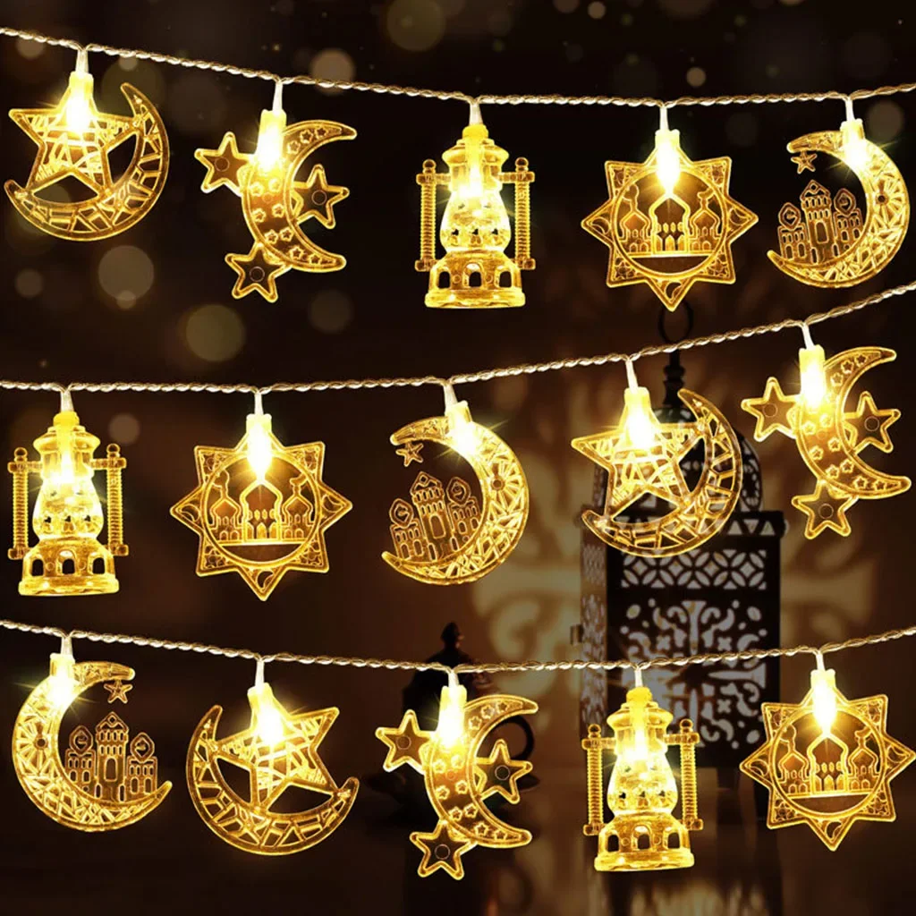 

1.5m Eid Al-Fitr Party Moon Star Light String Middle East Eid Al-Adha DIY Palace Pendant Happy Eid Mubarak Party Decor For Home