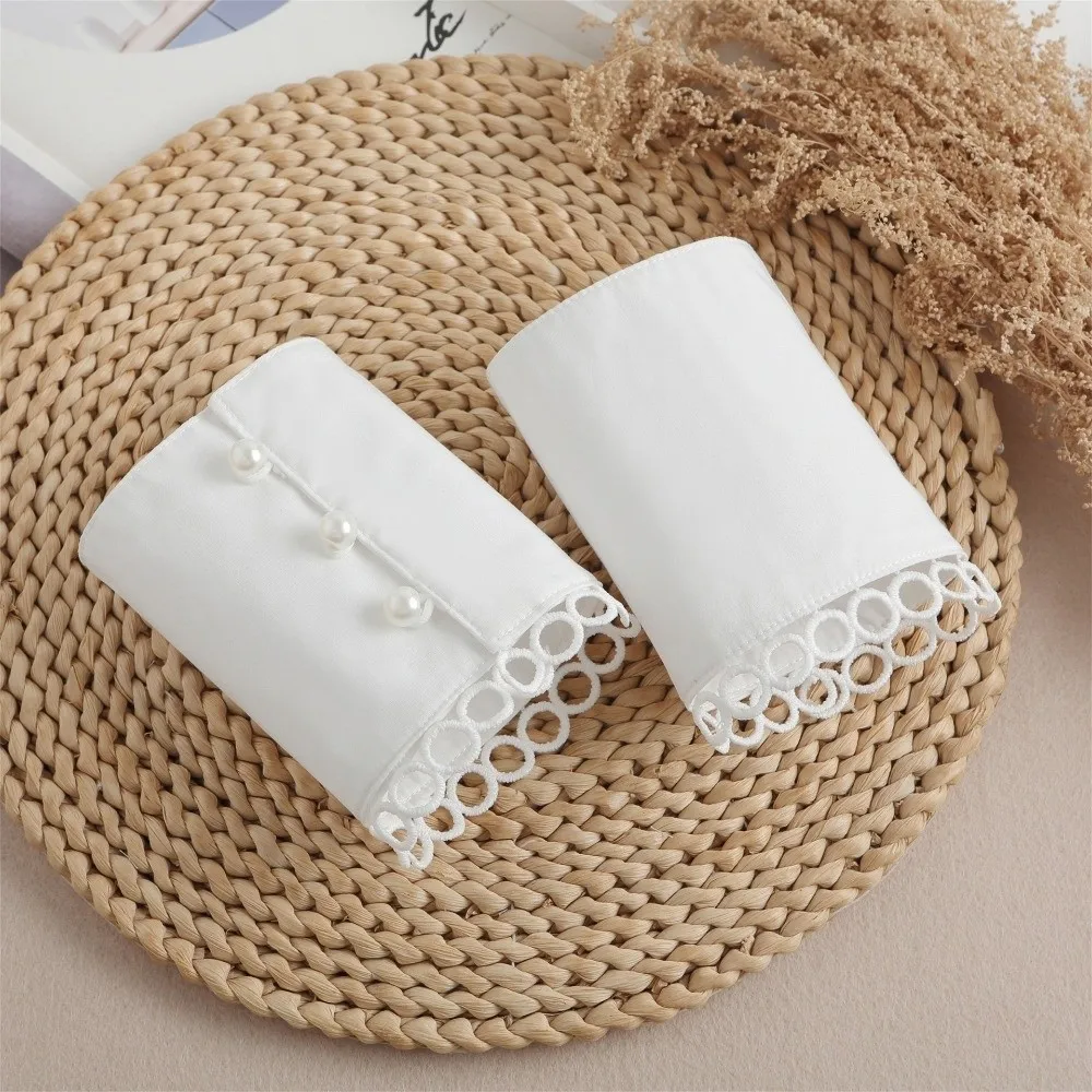 

Креативные белые декоративные съемные манжеты-накладки на запястья, элегантные удлинители рукавов, аксессуары для одежды