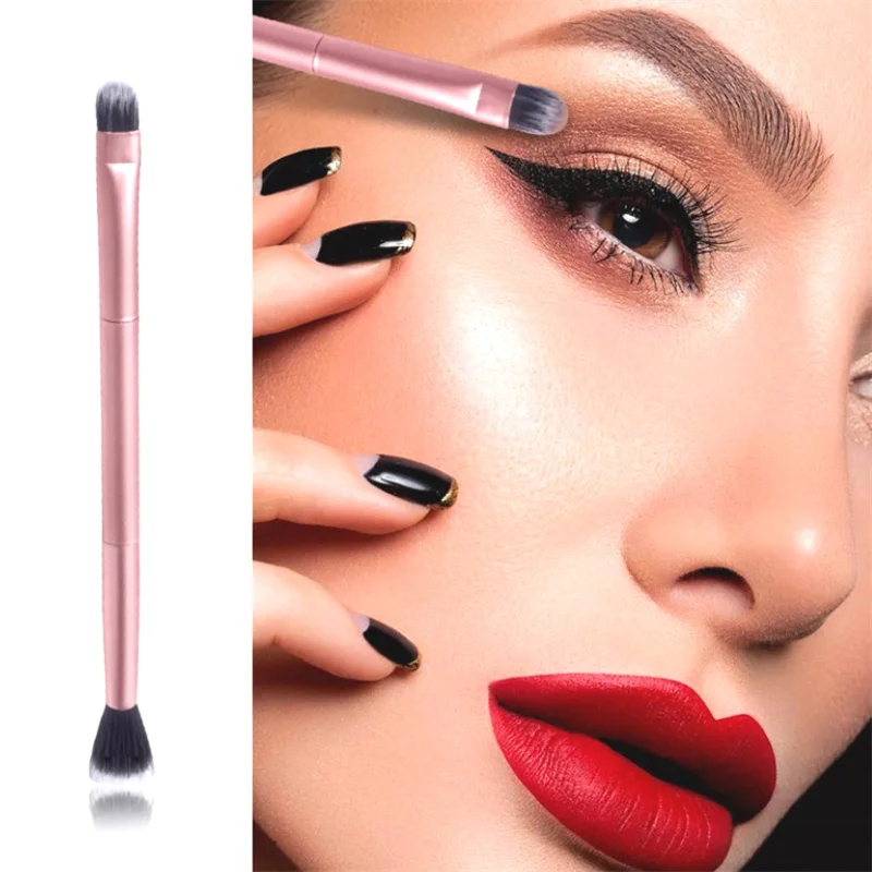 Double Head Professional Makeup Brushes All Aluminum Tube Eye Shadow Brush Nose Shadow Brush Highlight Brush Portable