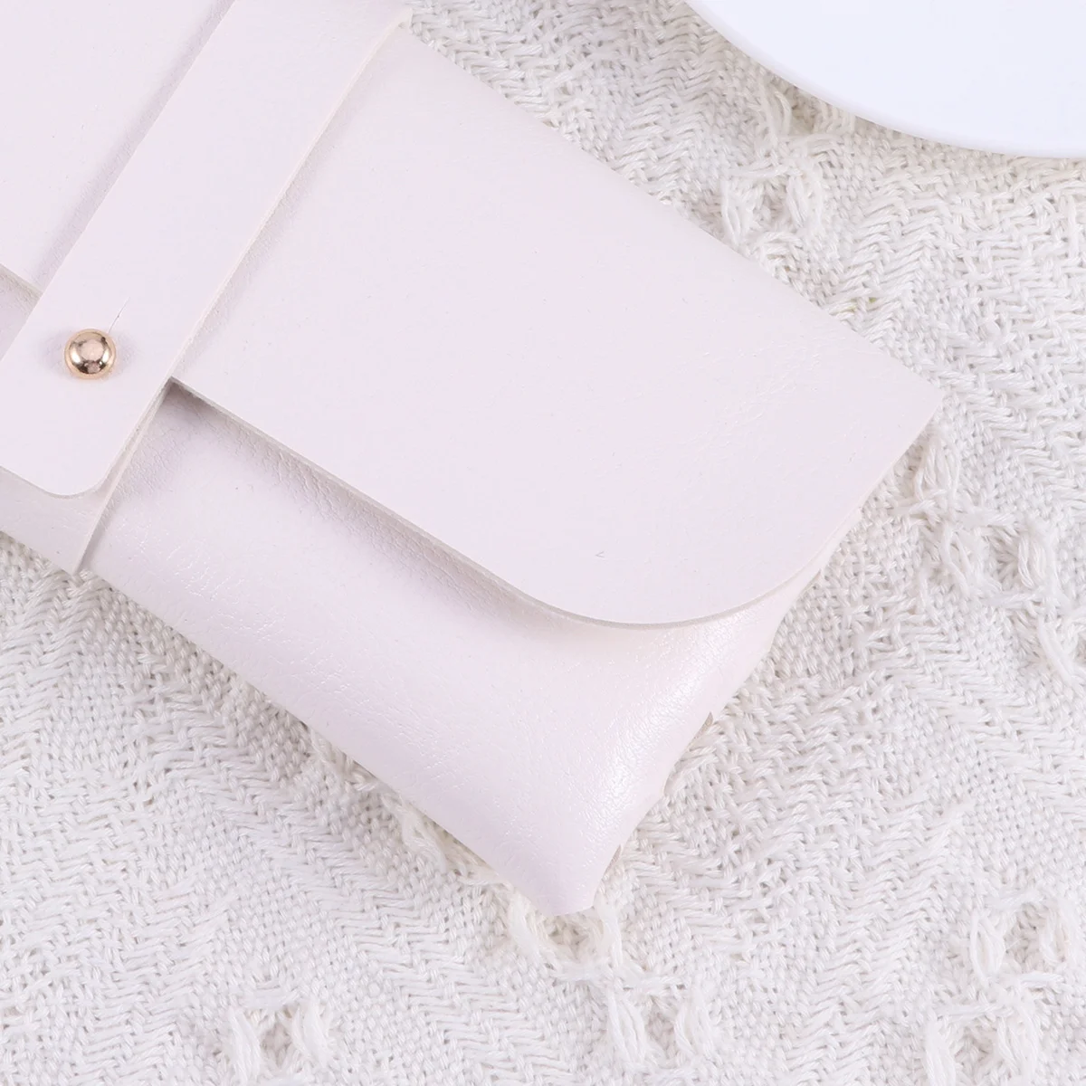 

White PVC Glasses Case Handmade Fashion Buckle Clamshell Slim Design Large Capacity Protective Storage Cover Bag
