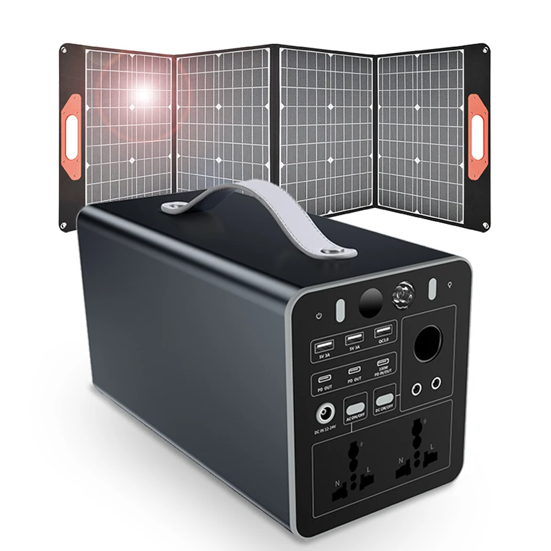 Portable Solar Generator Charging 500W 600W 1000W For Home Backup Battery Solar Energy System Phone Chargrt Fast Charging