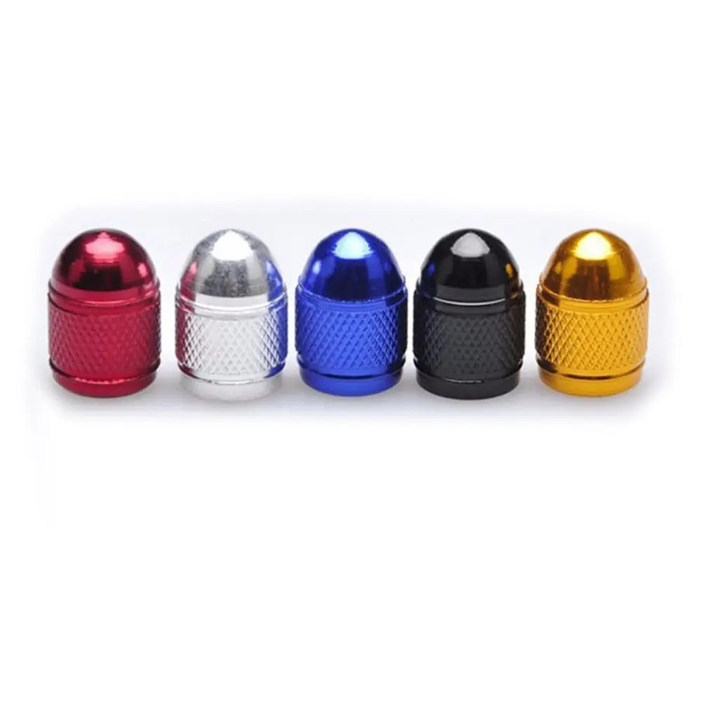 

4pcs Golden Aluminum Alloy Tire Caps 11*11*16Mm For Car Truck Pickup Wheel Valve Stem Covers Bullet Type Durable Leak Proof