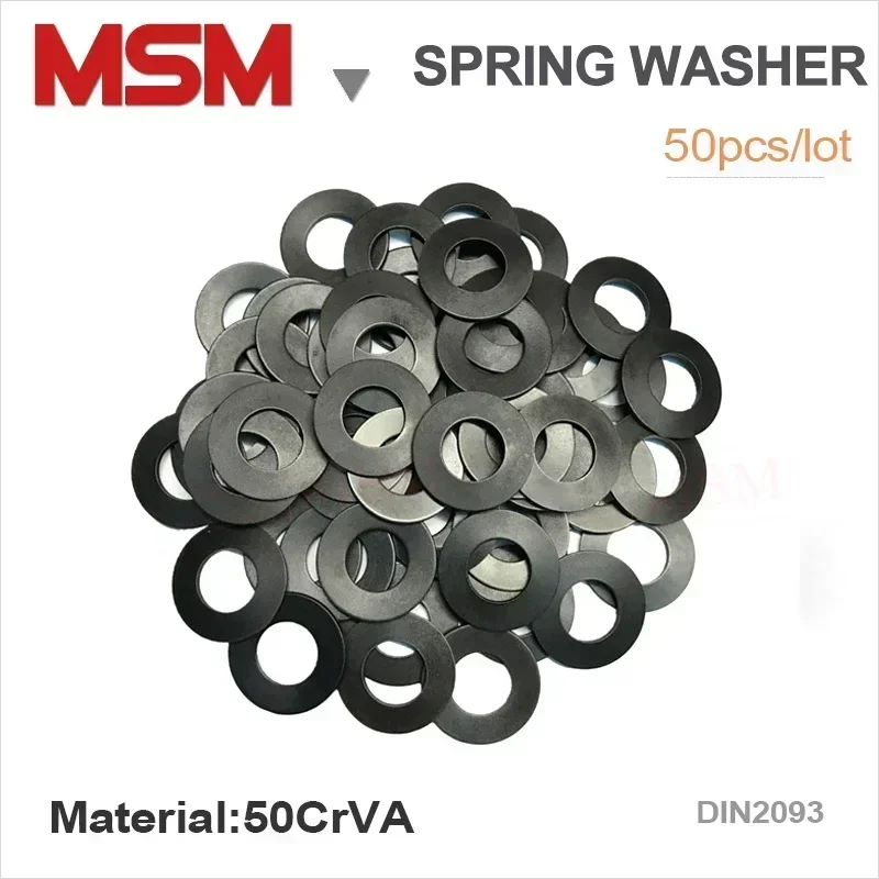 50pcs Compression Spring Gasket 50CrVA Material Black Disc Spring Outer Diameter 6/8/10/12.5/14/16/18/mm Conical Washer