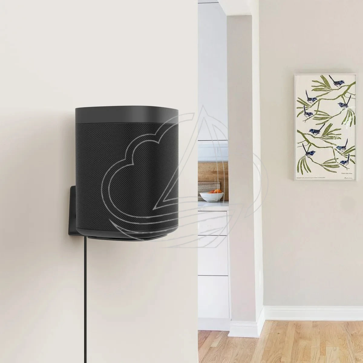 For Monzlteck Sonos One SL Speaker Wall Mount Metal Hanger Black