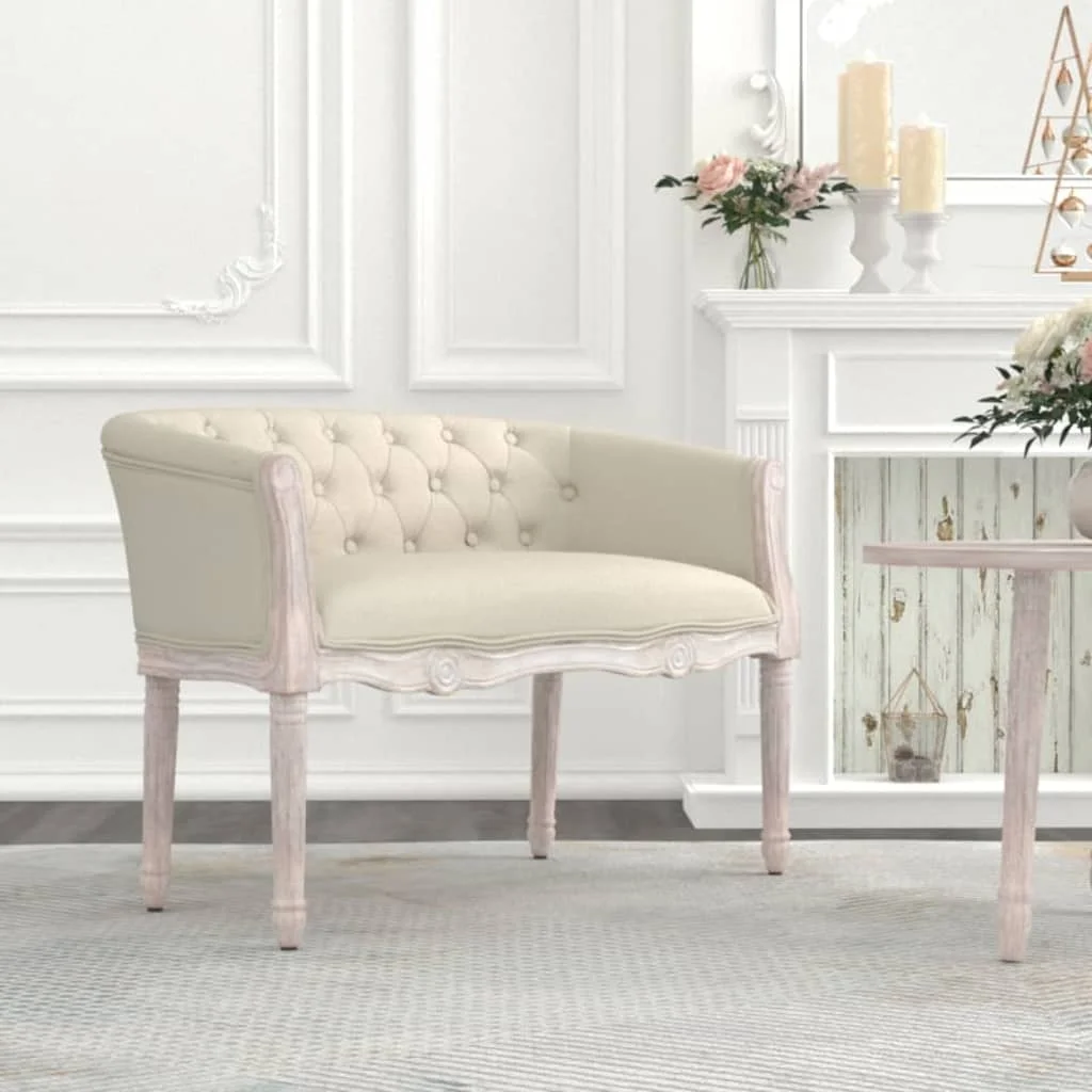 Bank 98x56x69 cm aus Leinen, Nachttischbank für Zuhause, Schlafzimmer, Freizeitbank mit Stauraum für Schlafzimmer, Eingangsbereich