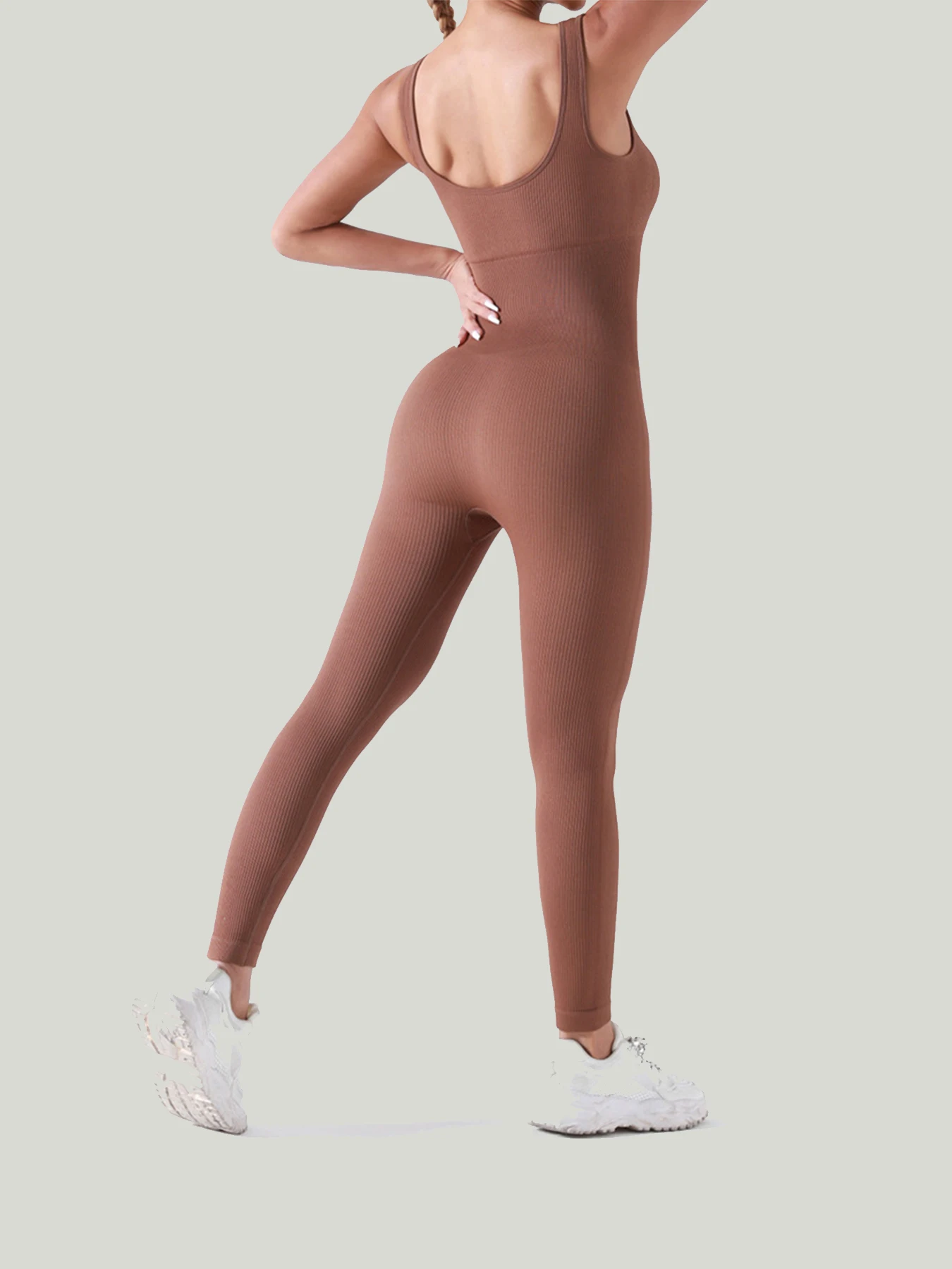 Nahtloser Yoga-Einteiler für Damen, weicher Fitness-Overall mit Leggings für das Training im Fitnessstudio