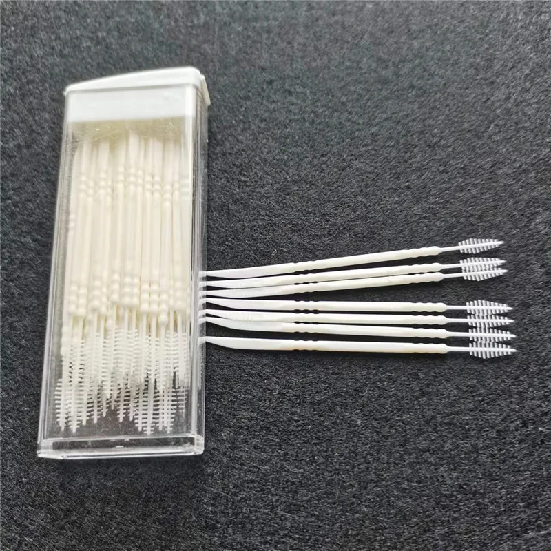 

60 Fishbone Double-headed Toothpick Brush Boxed Portable Hotel Household Tooth Stick Clean Teeth Food Residue Interdental Picks