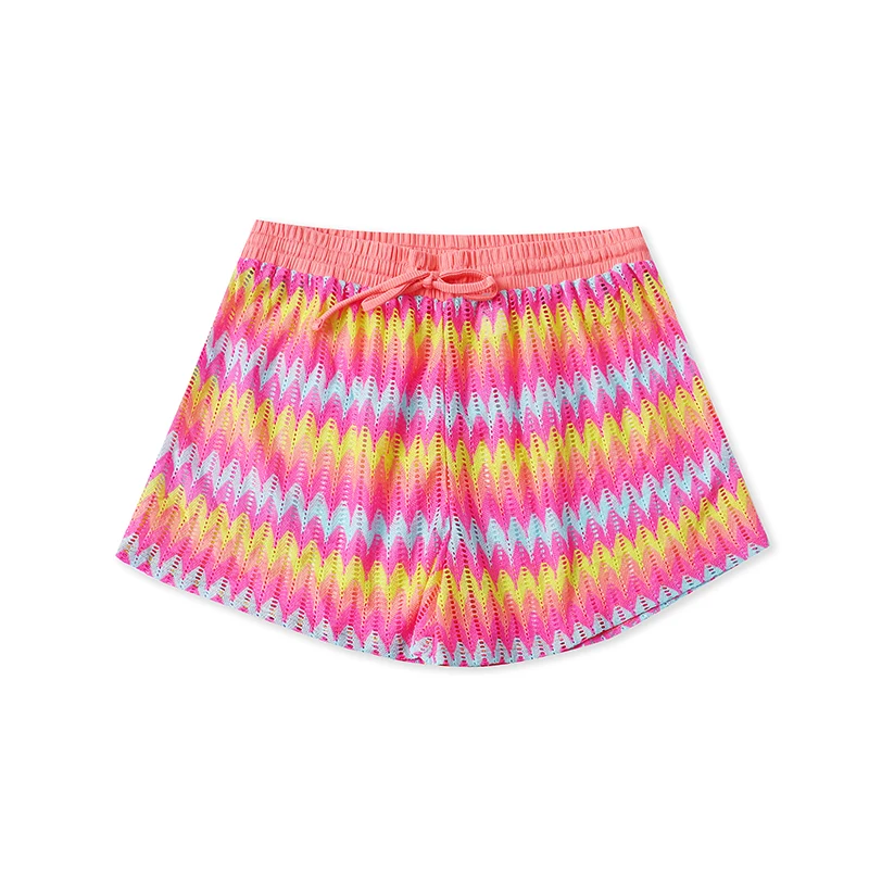Conjunto de rayas de colores, novedad de verano, cseta hoada de manga corta para mujer, plones cortos elásticos, ven...