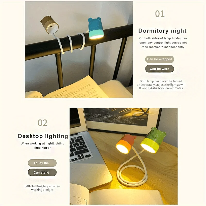 1pc LED Neck Reading Light Protecting Neck Book Light Night Walking Running Lamp Portable Lighting Lamp Wrist Lamp, For Reading