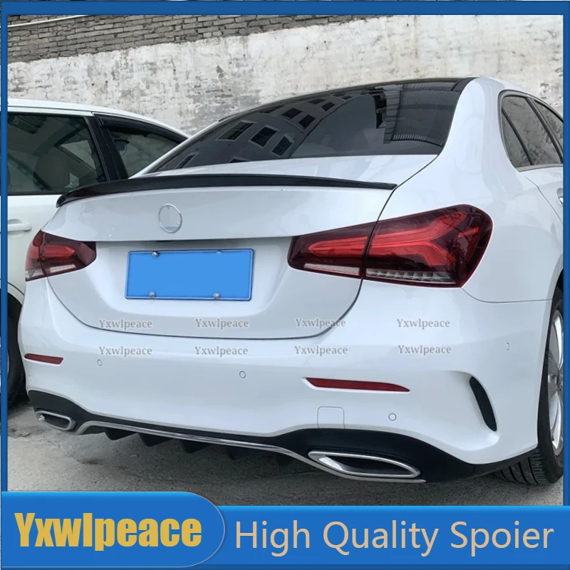 

For Mercedes-Benz A Class W177 Spoiler A180 A200 2019-2022 ABS Plastic Primer Color Car Rear Wing Decoration Rear Trunk Spoiler