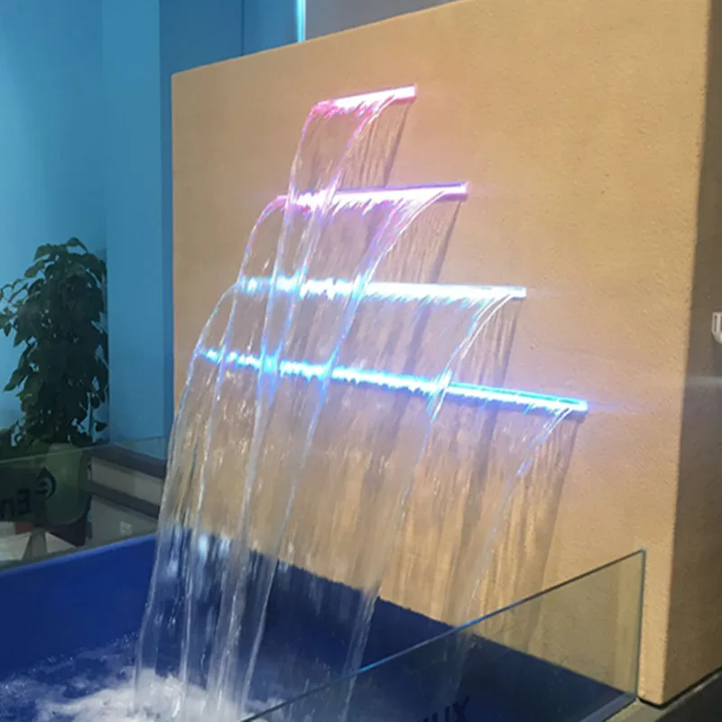 Office Acrylic Indoor Colorful Changing Artificial Waterfalls For Ponds