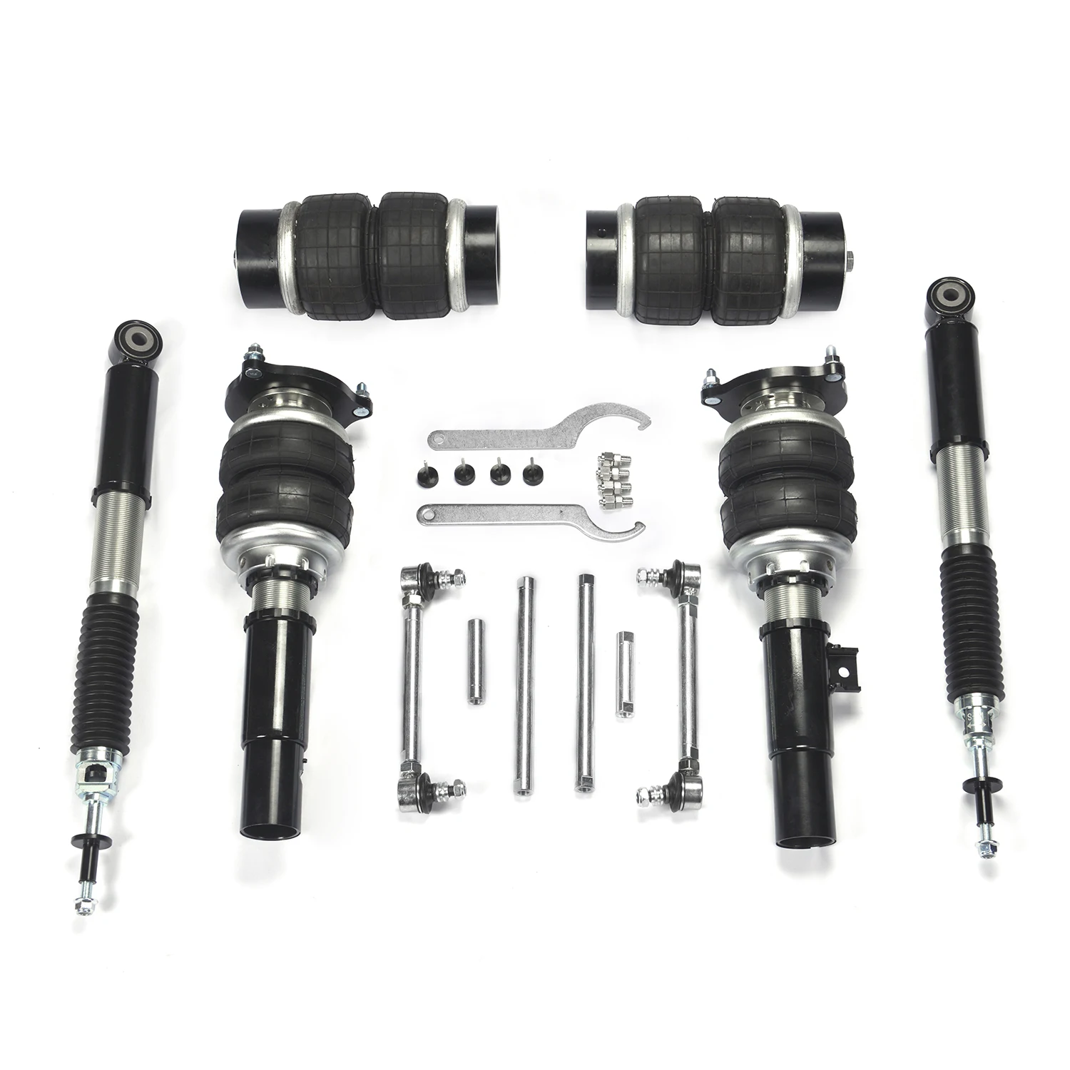 Air Management Kit Air Suspension Control System Kit for Civic 2016-2020 With 1xSeamless Air Tank& 2xSilver Compressor Pump