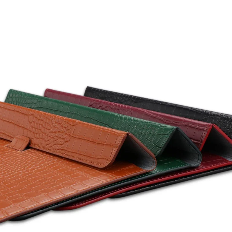 For Macbook Neo Pro Air 13 11 14 15 16 Inch Laptop Sleeve Crocodile Pattern PU Leather Magnetic Envelope Pouch Case Anti-scratch - view 4