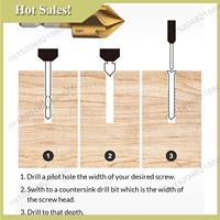 -PQWN 6 Pcs 1/4Inch Hex Shank Countersink Drill Bits Center Punch Set HSS 5 Flute Countersink 90 Degree Center Punch Tool Sets