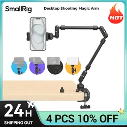 SmallRig Desktop Shooting Magic Arm with Crab Clamp Kit, Adjustable Magic Arm for Smartphones, Webcams and Action Cameras 4766