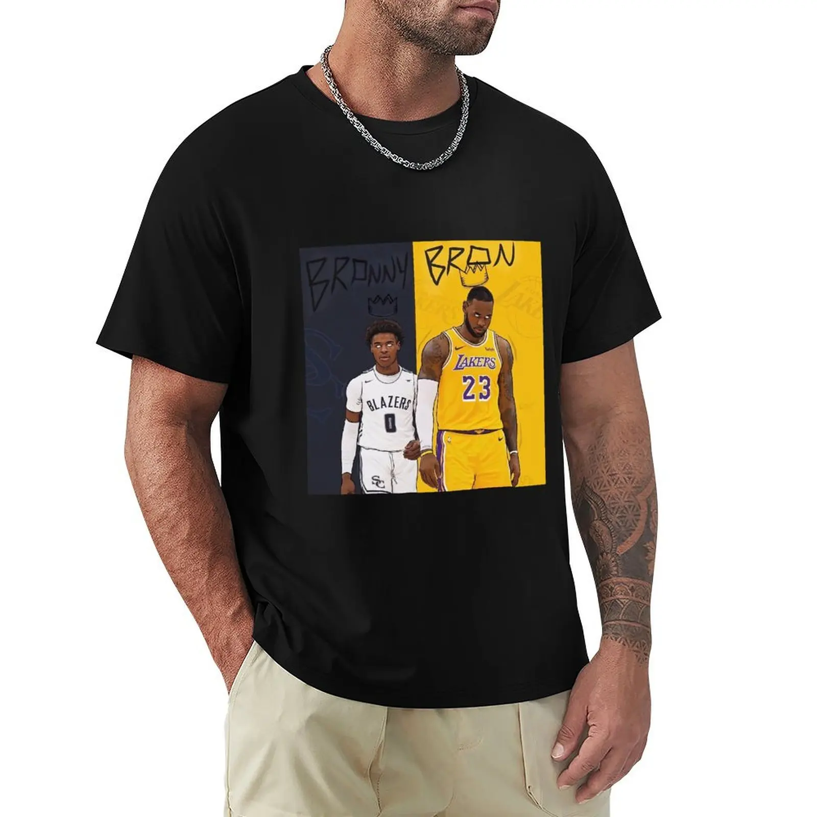 

Футболка Fan of Bronny, лето 2025, футболки большого размера, мужские рубашки с рисунком, футболки большого размера для мужчин