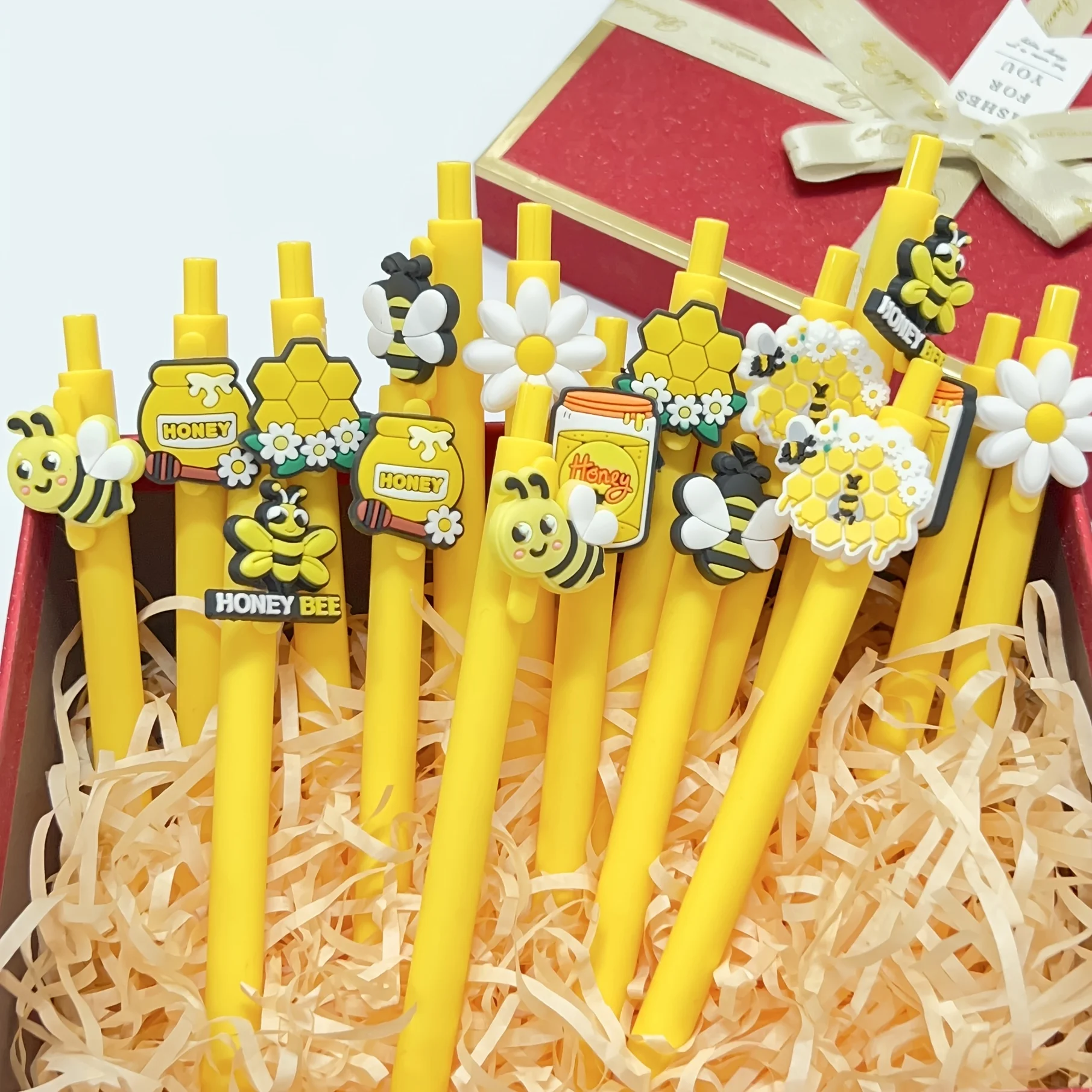 8/16-teiliges Bienen-Neutralstift-Set, schwarze Tinte, Hummel-Stift für Partygeschenke, Schul- und Bürobedarf, Geschenk für Lehrer, Bienenaufmerksam. – Detail 4