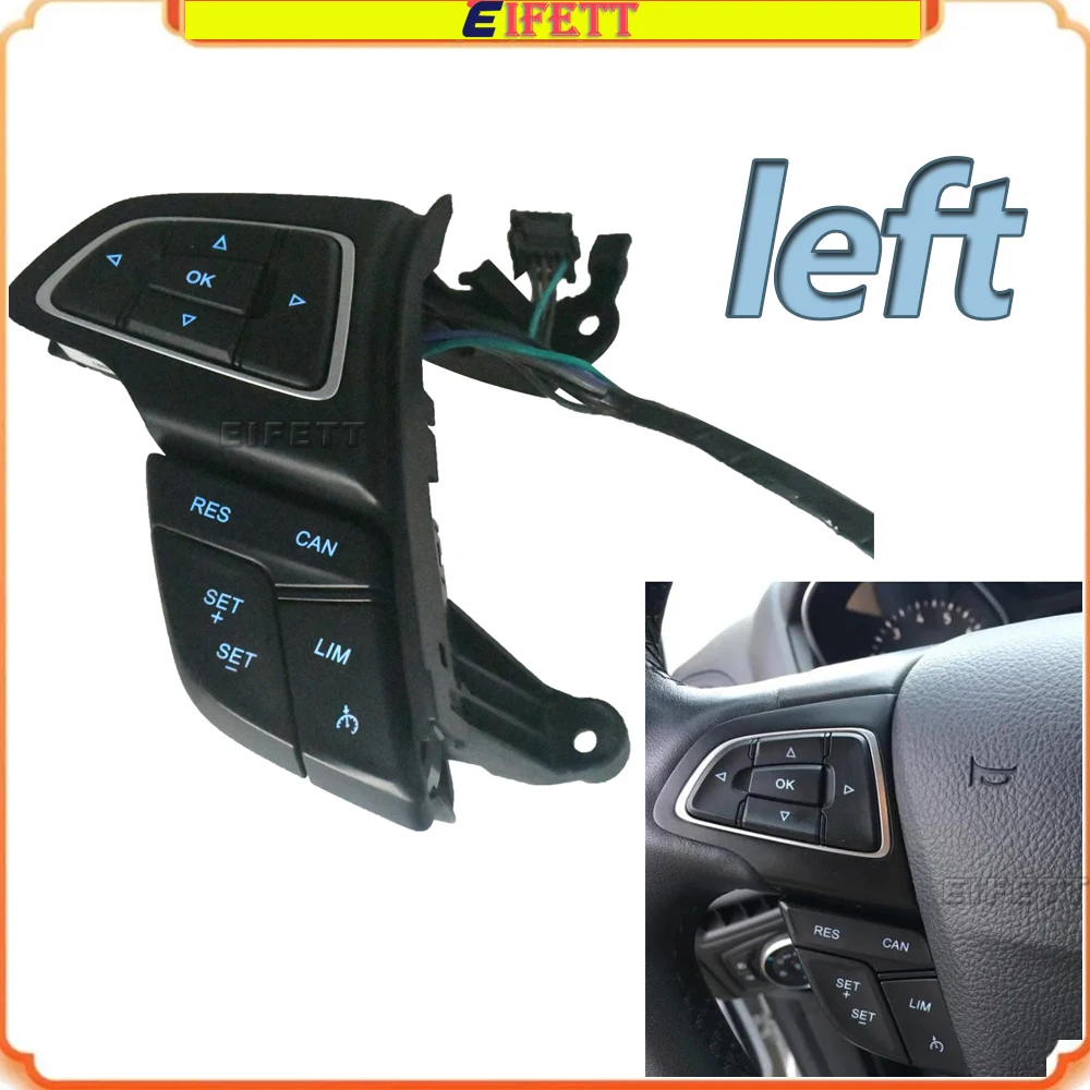 

Audio Cruise Control Switch Steering Wheel With Backlight Buttons For Ford Focus Mk3 2015 2016 2017 Kuga 2017 Left Side