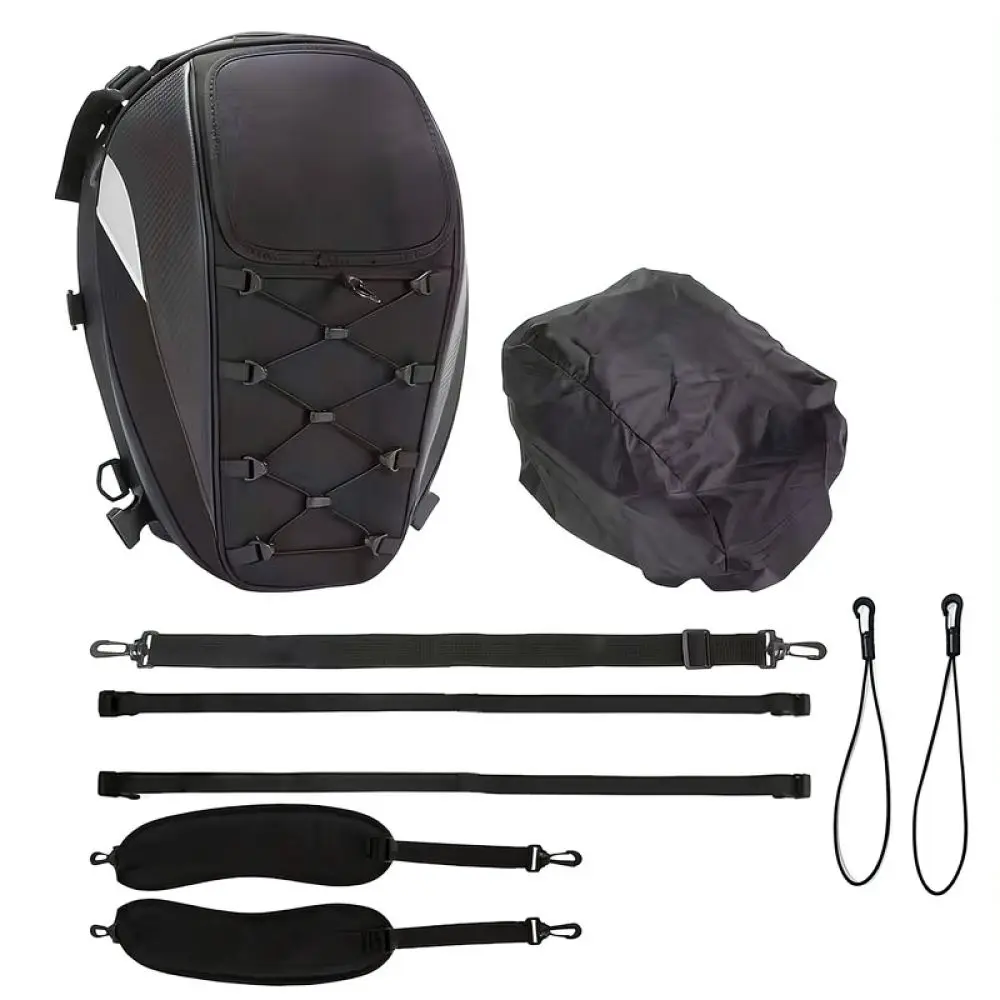 Motorcycle Helmet Carrier Bag Waterproof Oxford Tail Backpack Large Capacity Storage For Motorbike Road Trip