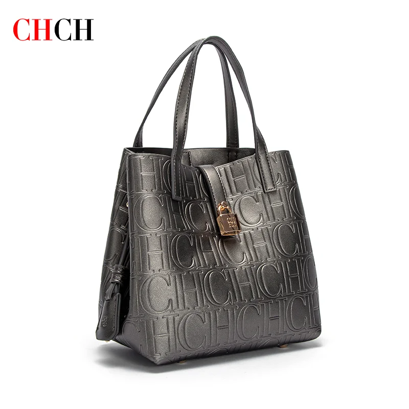 CHCH Women\'s Tote Bag New Steel Embossed Handheld Bun Mother Shopping Bag