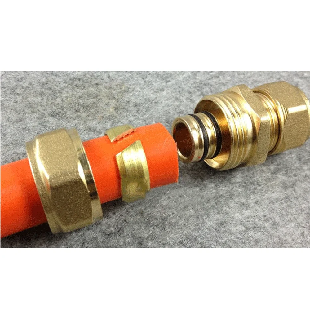 H58 Brass Nickelage 1/2" BSPP Male Thread Tee Pex Pipe 1216/1418/1620 Fitting Aluminum Plastic Pipe Fittings for Floor Heating