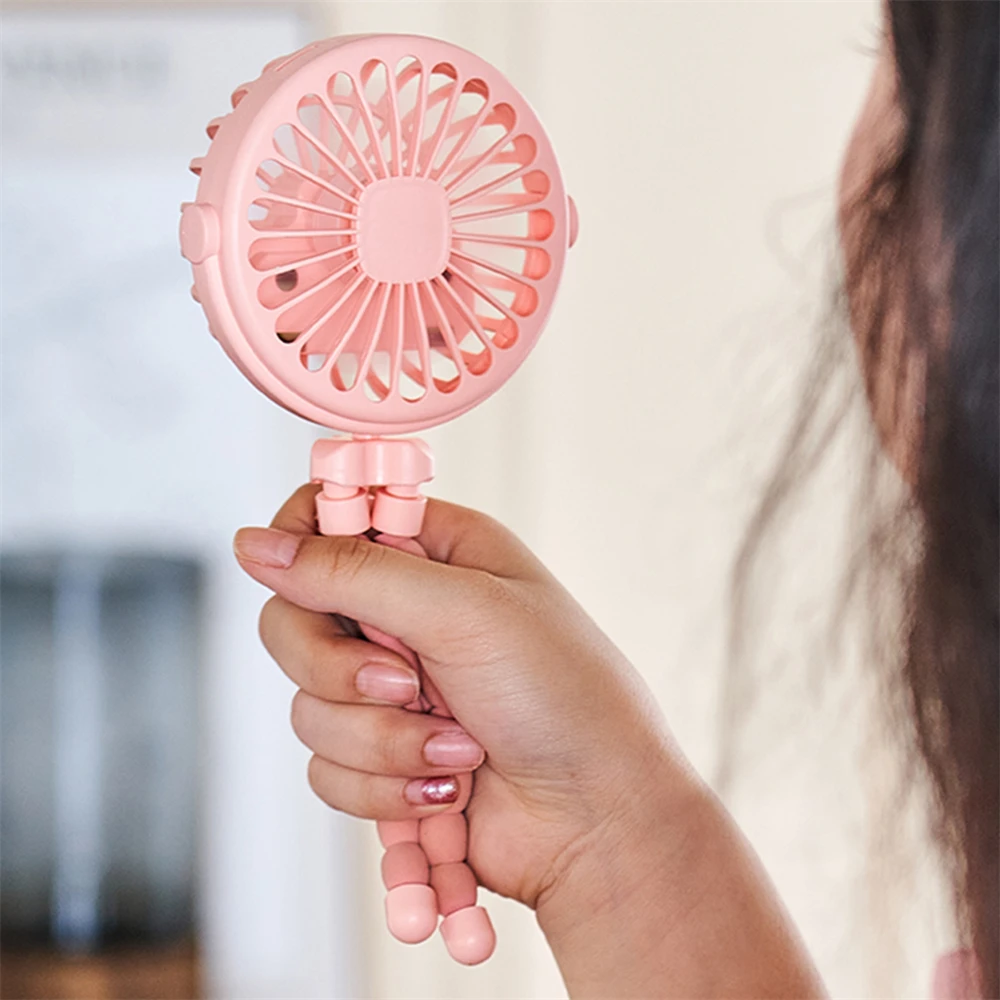 Octopus Shape Handheld Fan Standing Hanging Winding 4 Forms Night Light Design Rechargeable Long Battery Life Mini Outdoor Fan image 6