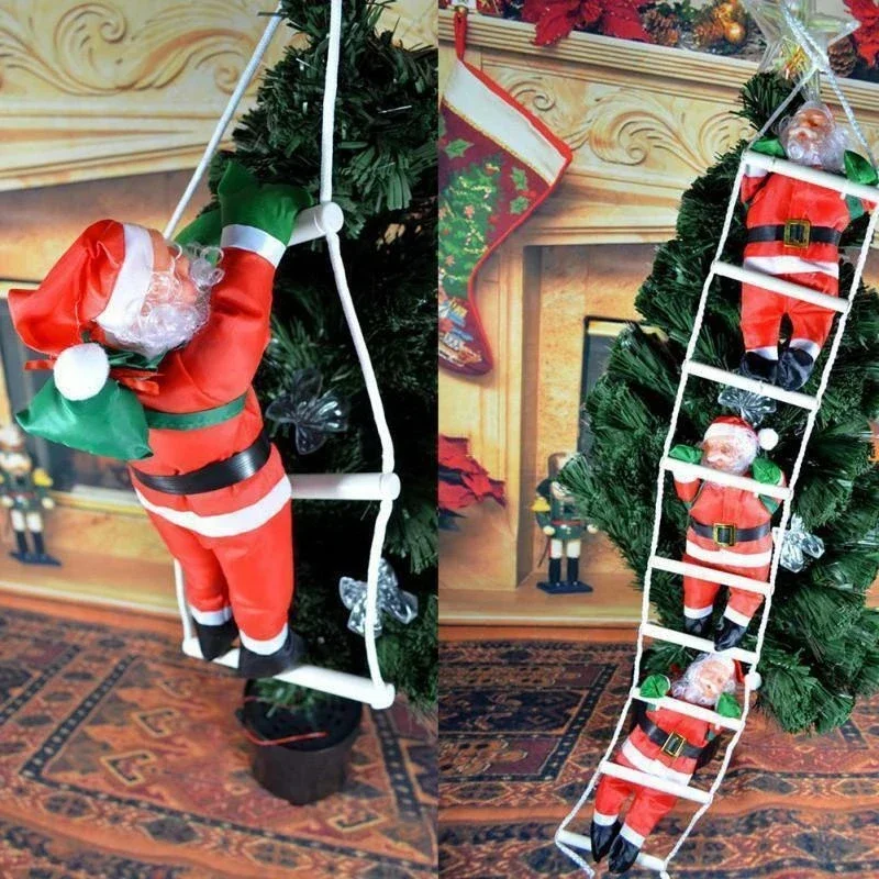 

Novelty Funny Climbing Ladder Santa Claus Christmas Tree Decoration Pendant Climbing Ladder Rope Santa Claus Room Decoration Toy