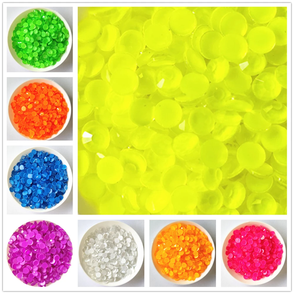 Neon Non Hot Fix Rhinestones All Size Color Glass Fluorescence Crystal FlatBack Strass Fabric Garment Nail Art Decorations