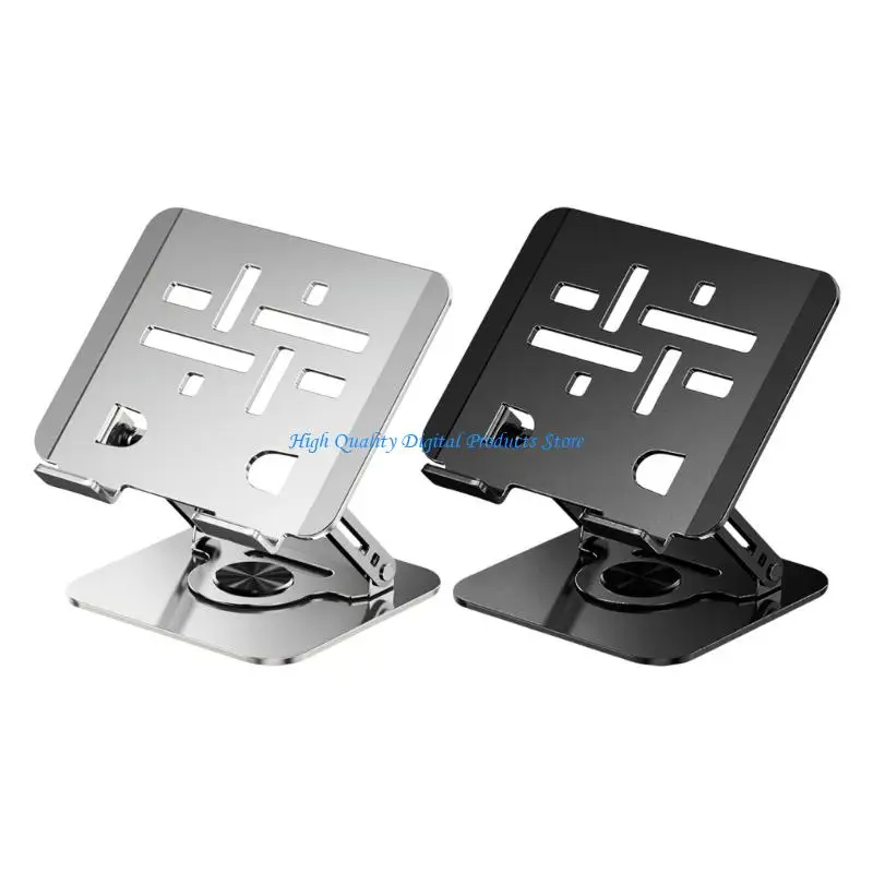 U2JE Desk Laptop Holder with Turning Base, Carbon Steel Frame, Raised Screen View for 17.3 In Devices and Daily Work
