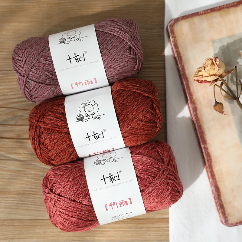 100g (50g×2) Knitting Bamboo Cotton Yarn Fiber Warm Soft Natural Knitting Crochet Knitwear Wool Yarn High Quality