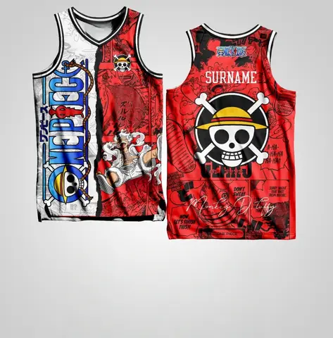 2026 Summer One Piece Luffy Retro Cosplay Vest Men's Oversize 3D Printed Sleeveless T-shirt Family Unisex Children Sports Shirt