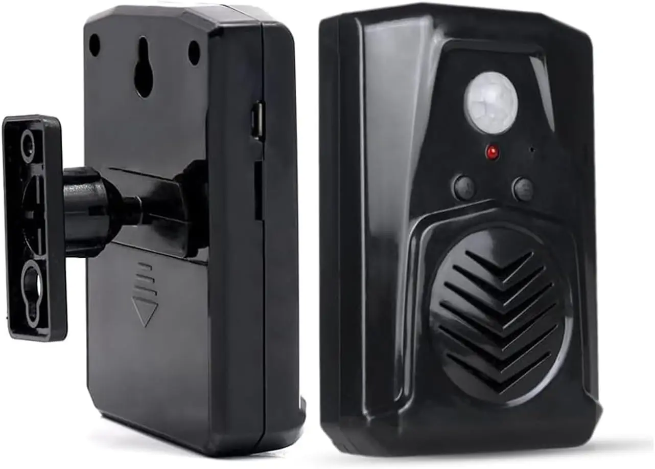 Motion Sensor Voice Player, Recordable PIR Infrared Alarm with 120 Seconds Recording, Custom MP3 Upload via USB,  for Store/Home