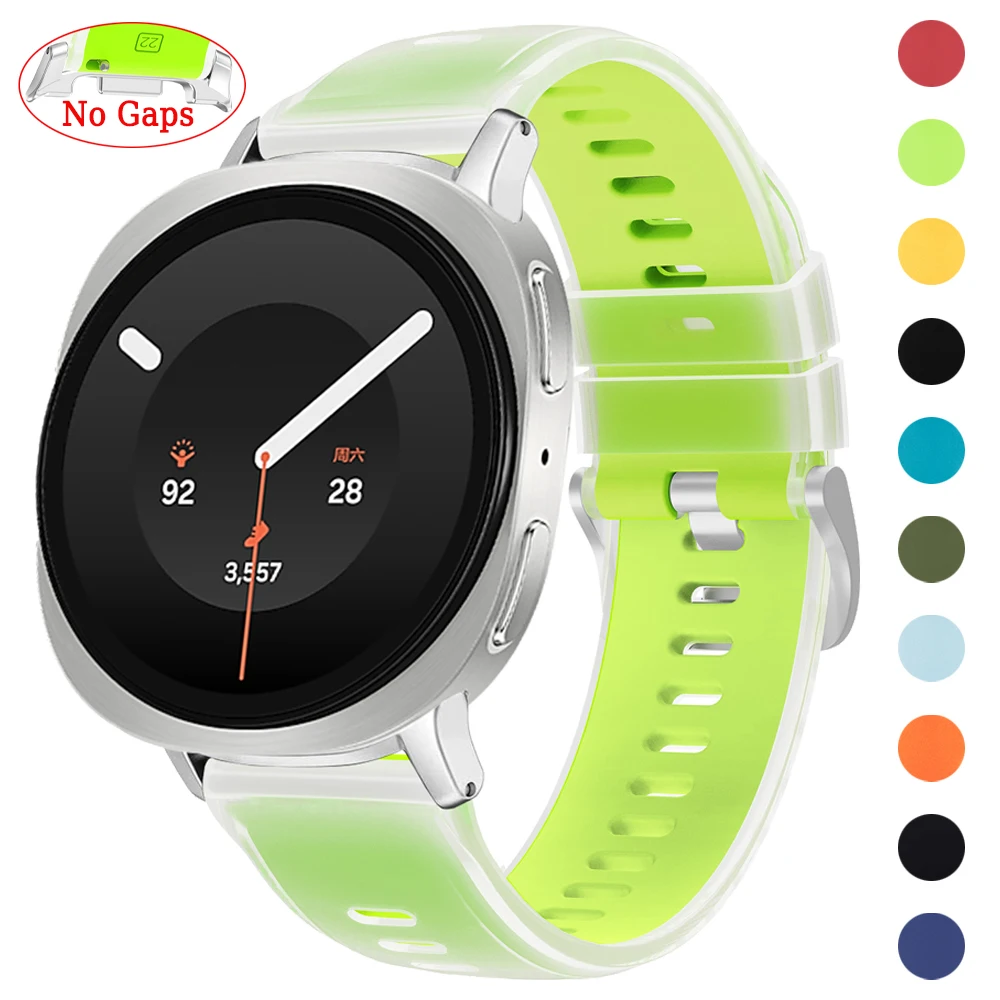 for Samsung Galaxy Watch 9 8 44mm 40mm Translucent Two-Tone Silicone Strap for Samsung Galaxy Watch 8 Classic 46mm Band Bracelet