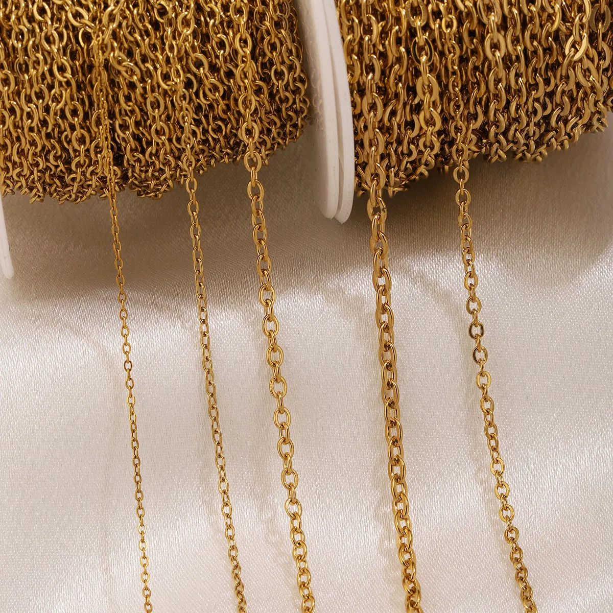 2Meters No Fade Stainless Steel Chains for Jewelry Making DIY Necklace Bracelet Accessories Gold Chain Lips Beads Beaded Chain view 5