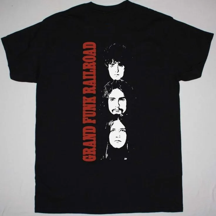 Camiseta masculina de manga curta com gola redonda, Grand Funk, ferrovia, top de moda mais próximo de casa, camiseta de algodão estampada