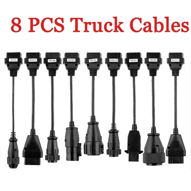 Full Set 8 Lines Car/Truck Diagnostic Tool Adapter Cables Connector For AK DS150E TCS CDP  Pro automotive inspection line
