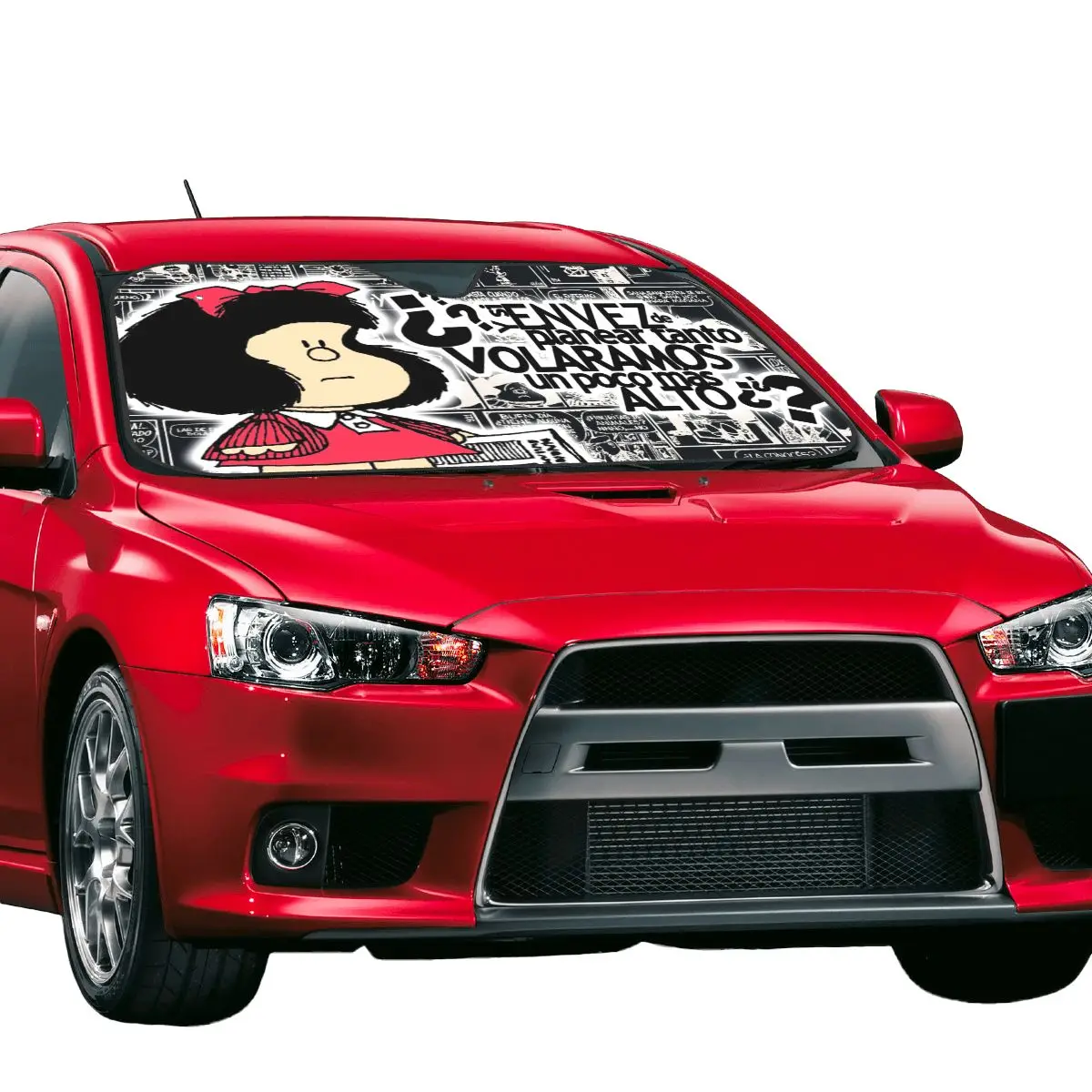 Cute Mafalda Sunshade Windscreen Anime Cartoon Foldable Car Front Windshield 70x130cm Sunshade Visor Solar Protect