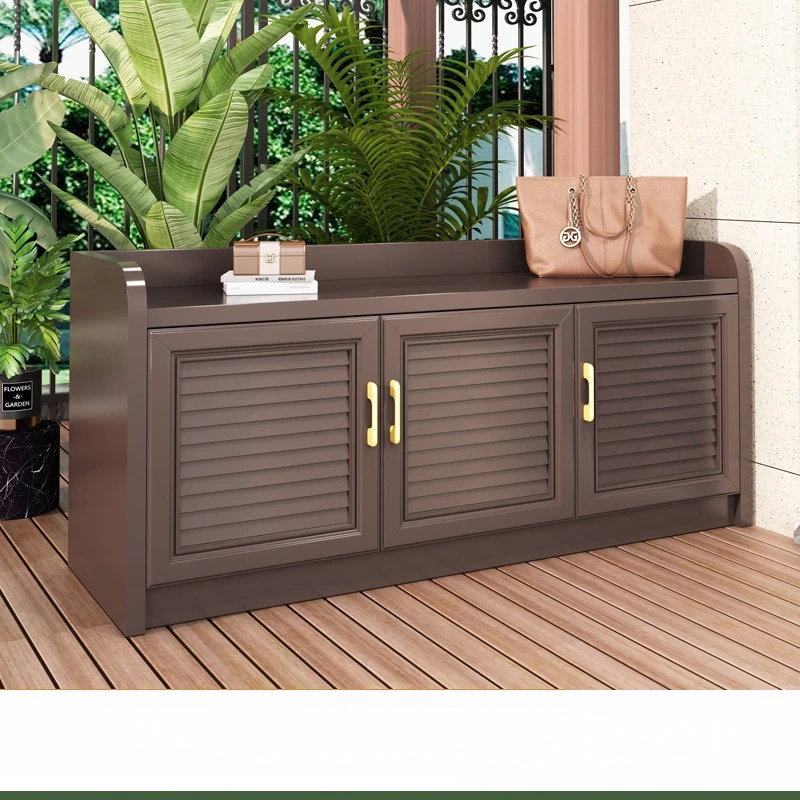 

Outdoor waterproof and sunscreen large-capacity storage shoe change stool, garden door storage storage shoe change stool integra