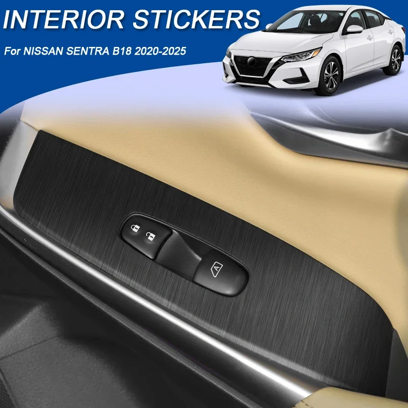 

Для NISSAN SENTRA B18 2020-2025 автомобильная карбоновая внутренняя наклейка, авто оконная подъемная панель, наклейка, защитная пленка для двери, аксессуар