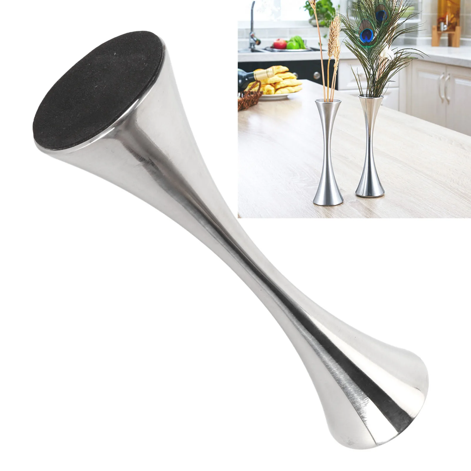 Edelstahl vase innovative elegante moderne runde Mund Metall Blumenvase für Wohnzimmer Tisch Metall Blumenvase