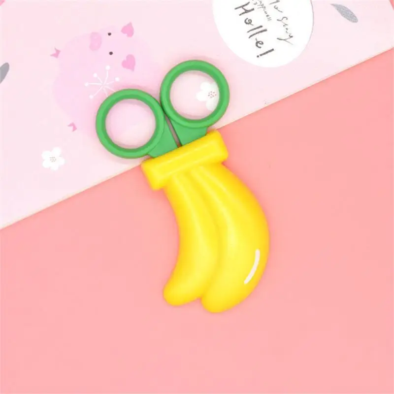 Mini Children Fruit Scissor With Magnetic Sticker Fridge Magnet Carrot Strawberry Grape Banana Cute Small Safe Scissor