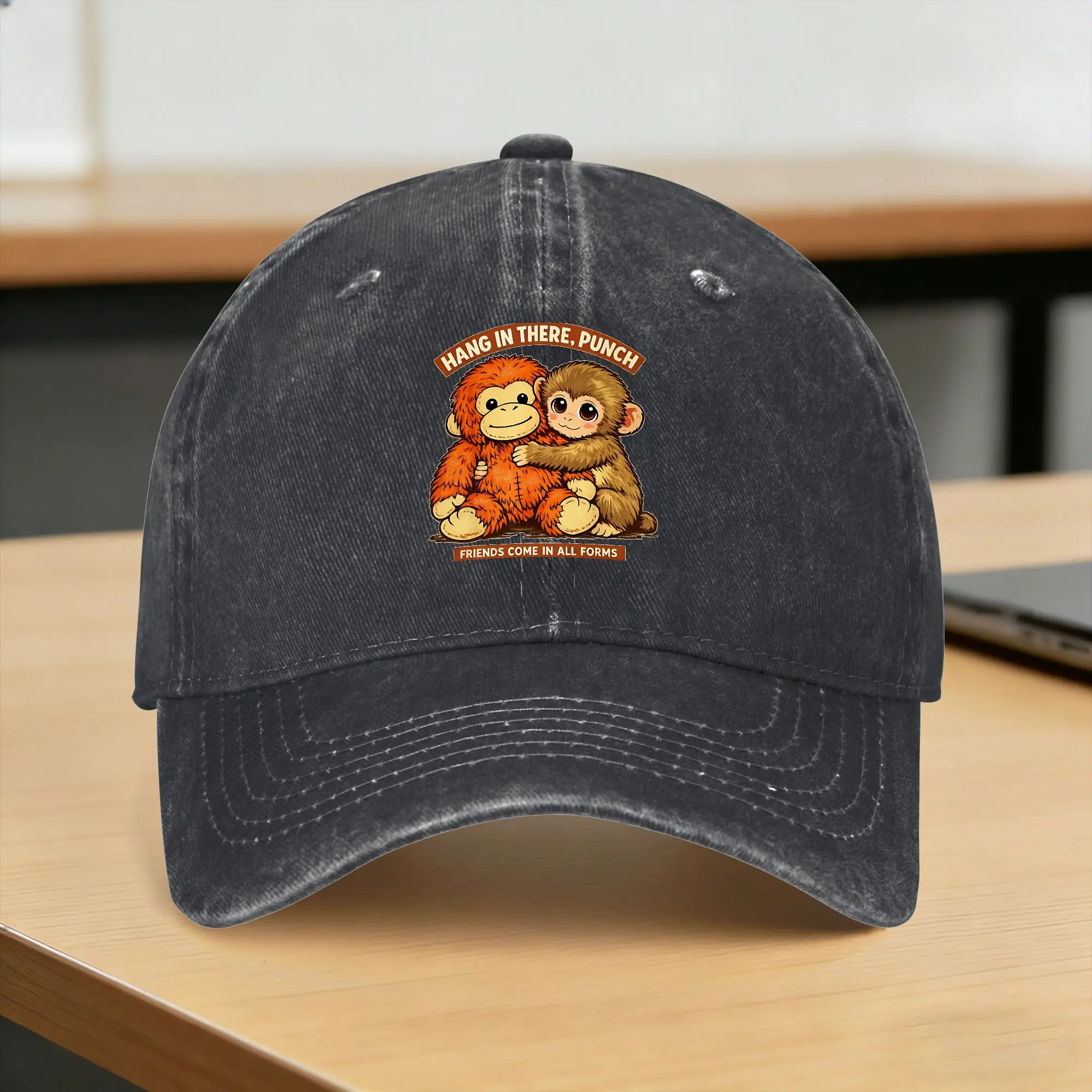 Washed Baseball Cap Lonely Punch Monkey Summer Hip Hop Hats For Women Men  Classic Outdoor Gym Sun Snapback Cap